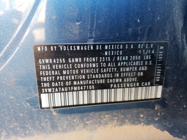 2015 VOLKSWAGEN GOLF TDI 3VW2A7AU1FM047105