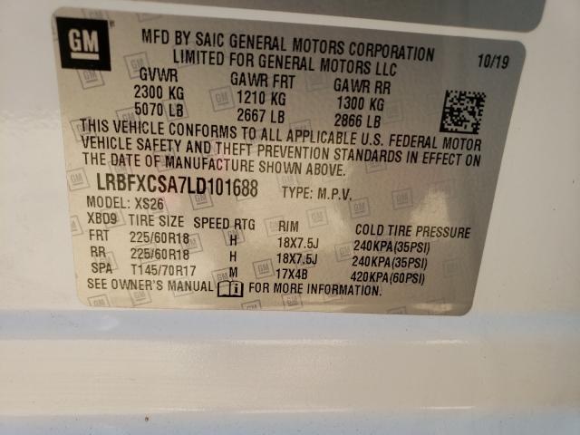 2020 BUICK ENVISION E LRBFXCSA7LD101688