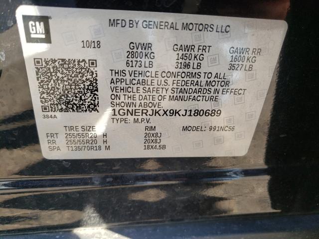 2019 CHEVROLET TRAVERSE R 1GNERJKX9KJ180689