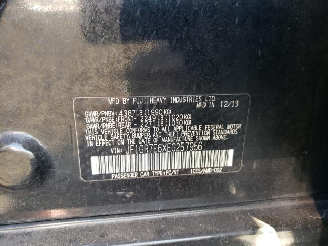 2014 SUBARU IMPREZA WR JF1GR7E6XEG257956