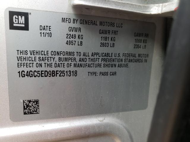 2011 BUICK LACROSSE C 1G4GC5ED9BF251318