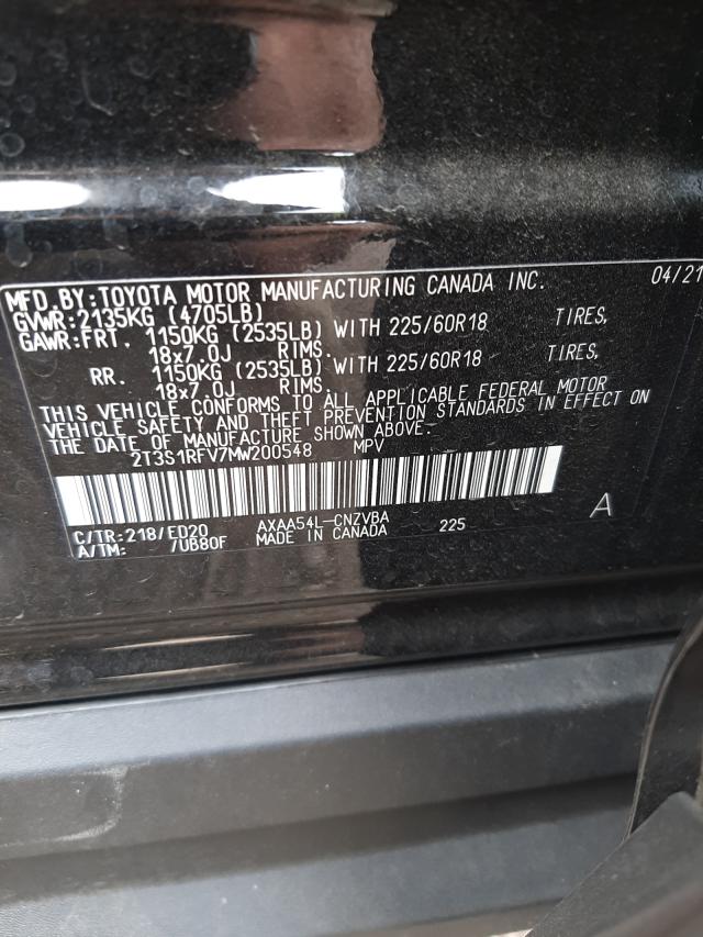 2021 TOYOTA RAV4 TRD O 2T3S1RFV7MW200548