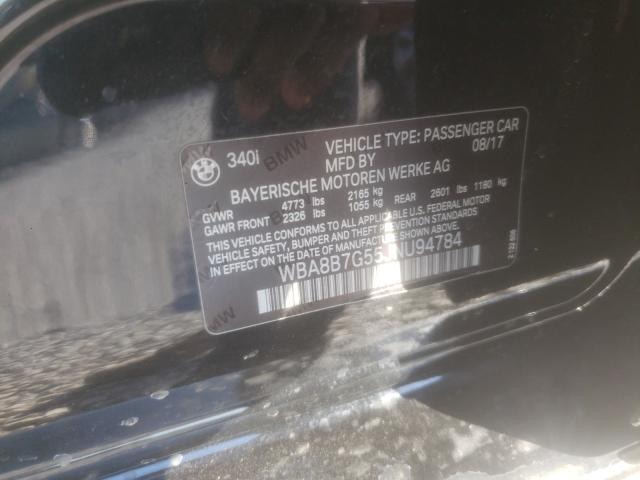 2018 BMW 340 XI WBA8B7G55JNU94784