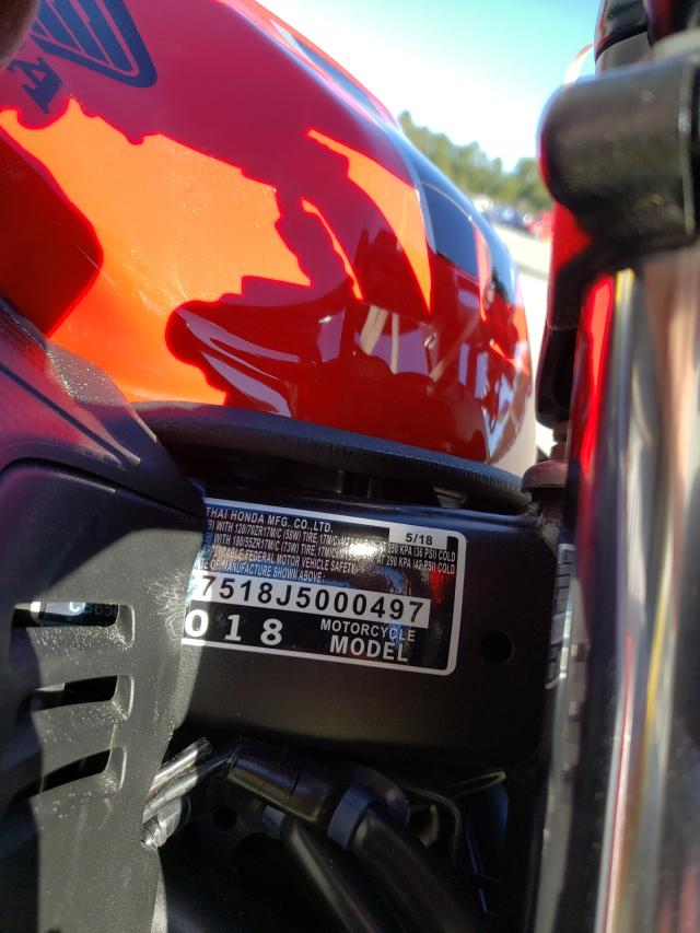 2018 HONDA CB650 F MLHRC7518J5000497