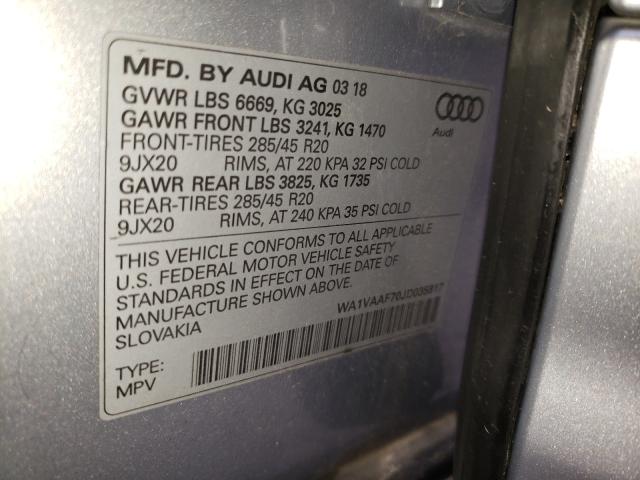 VIN WA1VAAF70JD035817 2018 Audi Q7, Prestige no.10