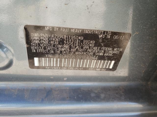 2011 SUBARU IMPREZA OU JF1GH6D63BH830944