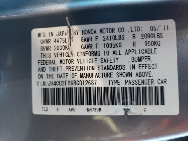 2011 ACURA TSX JH4CU2F69BC012687