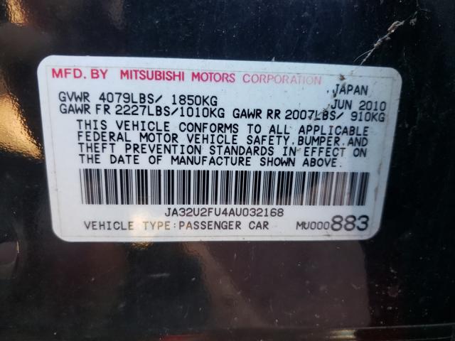 2010 MITSUBISHI LANCER JA32U2FU4AU032168