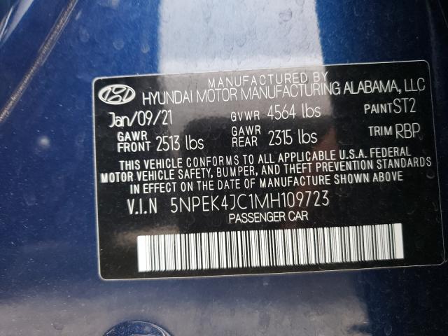 2021 HYUNDAI SONATA N L 5NPEK4JC1MH109723