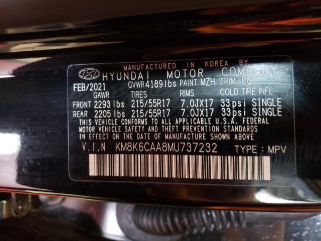 2021 HYUNDAI KONA SEL P KM8K6CAA8MU737232