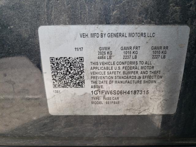 2017 CHEVROLET BOLT EV LT 1G1FW6S06H4187315