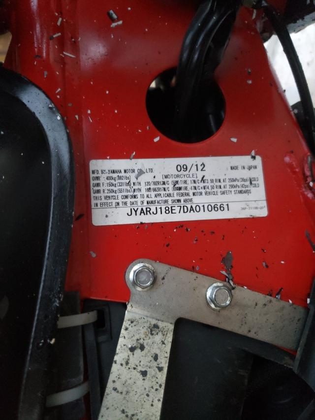 2013 YAMAHA FZ6 R JYARJ18E7DA010661