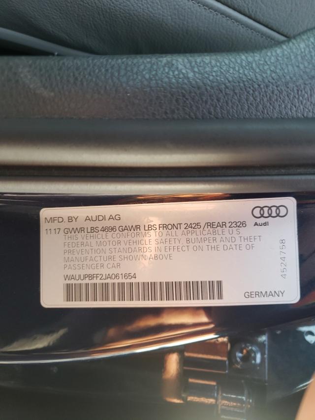 2018 AUDI A3 E-TRON WAUUPBFF2JA061654