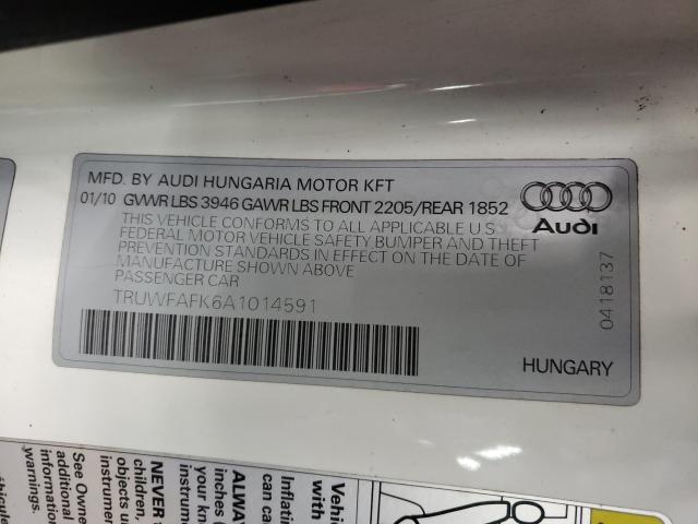 2010 AUDI TT PREMIUM TRUWFAFK6A1014591