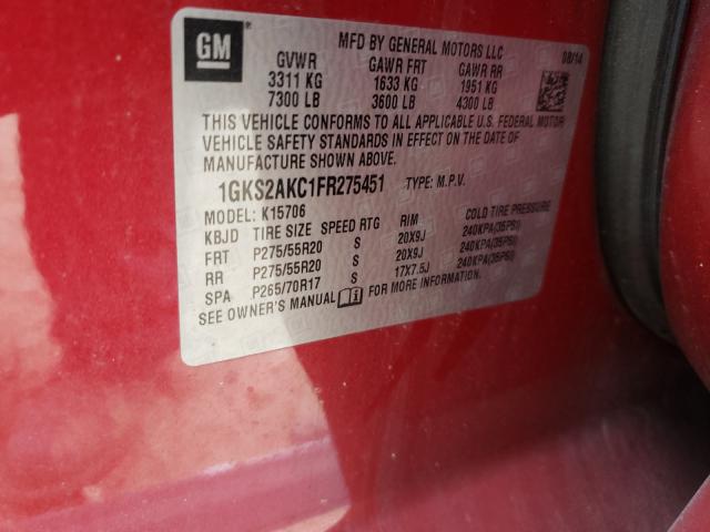 2015 GMC YUKON SLE 1GKS2AKC1FR275451