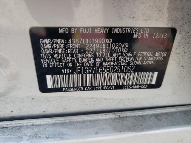 2014 SUBARU IMPREZA WR JF1GR7E65EG251062