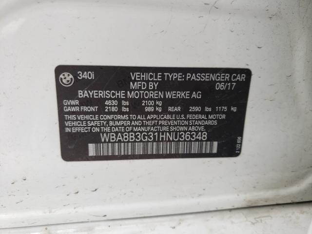 2017 BMW 340 I WBA8B3G31HNU36348