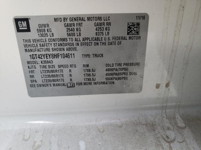 2017 GMC SIERRA K35 1GT42YEY8HF104611