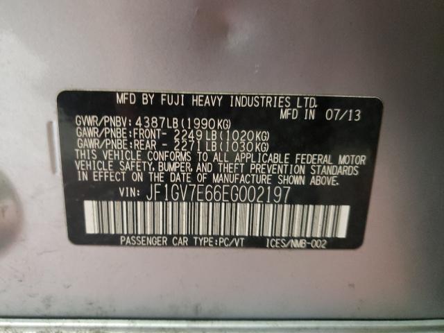 2014 SUBARU IMPREZA WR JF1GV7E66EG002197