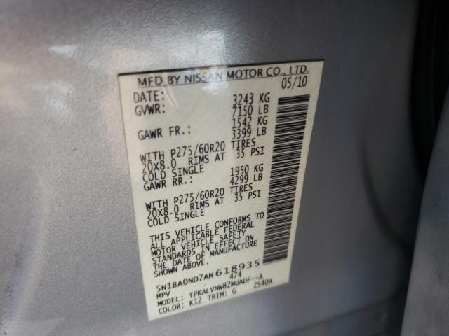 2010 NISSAN ARMADA SE 5N1BA0ND7AN618935