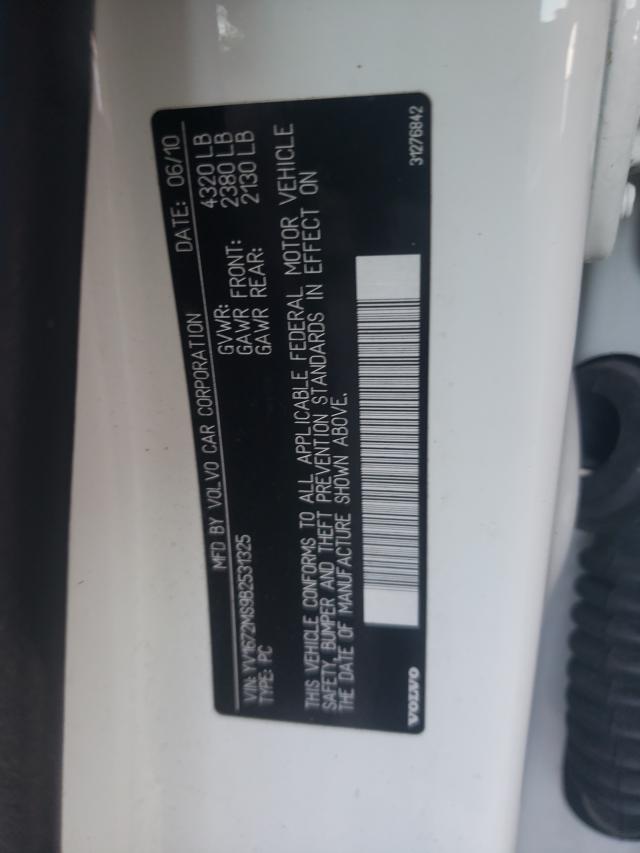 2011 VOLVO S40 T5 YV1672MS9B2531325
