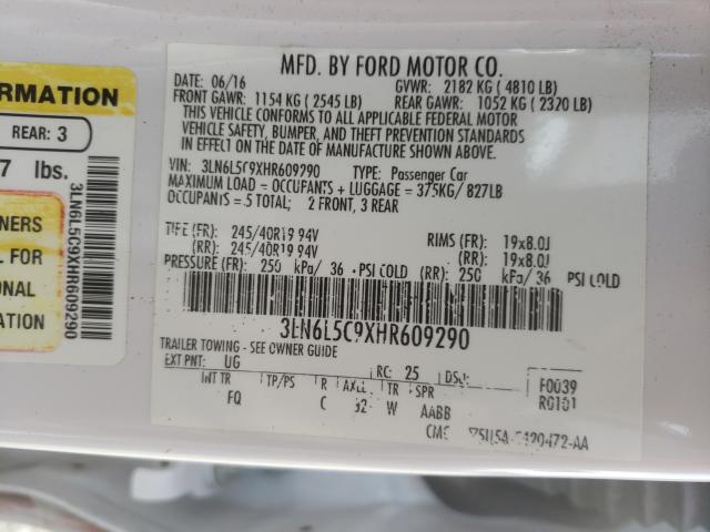 2017 LINCOLN MKZ SELECT 3LN6L5C9XHR609290