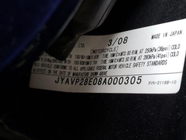 2008 YAMAHA XV1700 A JYAVP28E08A000305