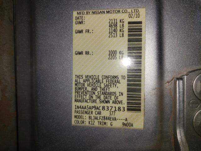 2010 NISSAN MAXIMA 1N4AA5AP9AC837183