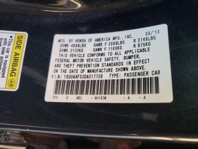 2013 ACURA TL TECH 19UUA8F50DA017706