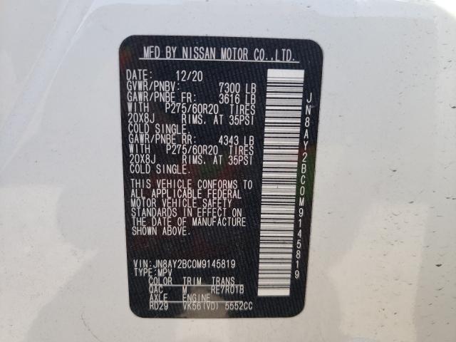 2021 NISSAN ARMADA SL JN8AY2BC0M9145819