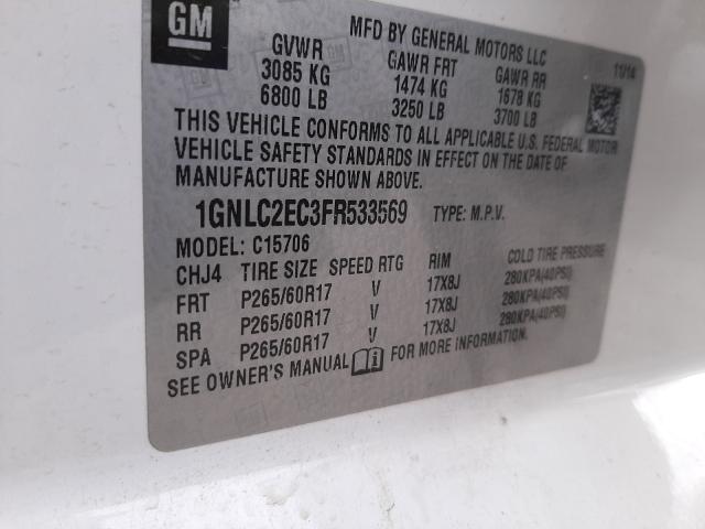 2015 CHEVROLET TAHOE POLI 1GNLC2EC3FR533569