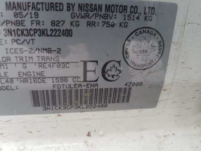 2019 NISSAN MICRA 3N1CK3CP3KL222400