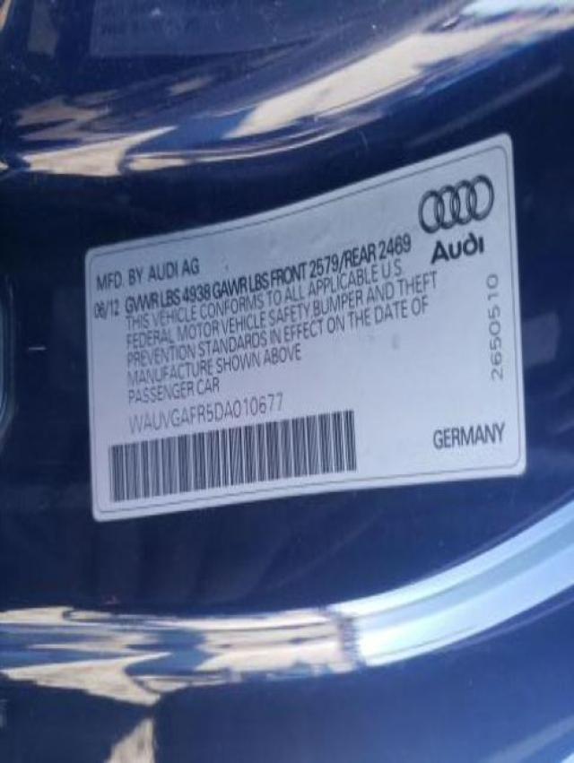 2013 AUDI S5 PRESTIG WAUVGAFR5DA010677