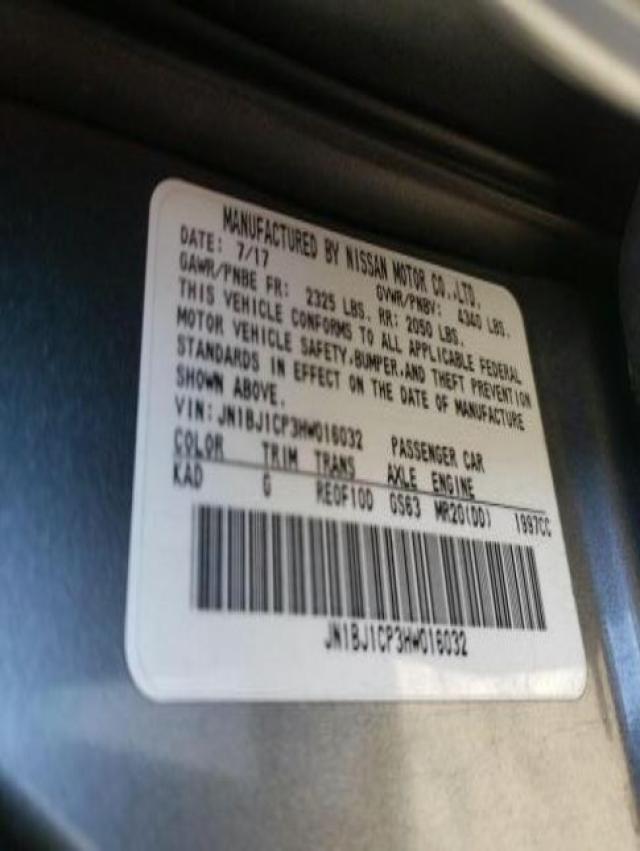 2017 NISSAN UK JN1BJ1CP3HW016032