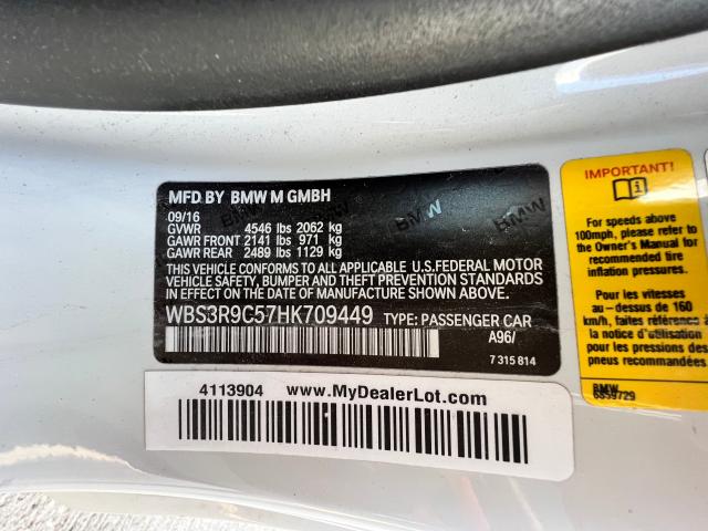 2017 BMW M4 WBS3R9C57HK709449