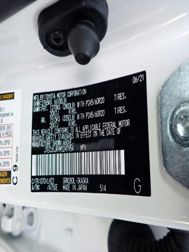 2021 TOYOTA 4RUNNER NI JTECU5JR9M5247954