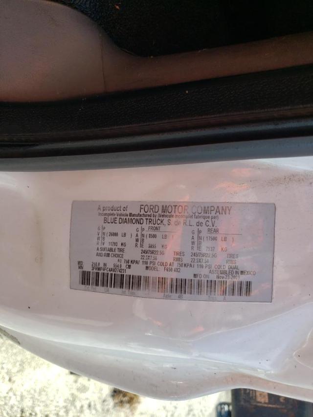2010 FORD F650 SUPER 3FRWF6FC4AV274231