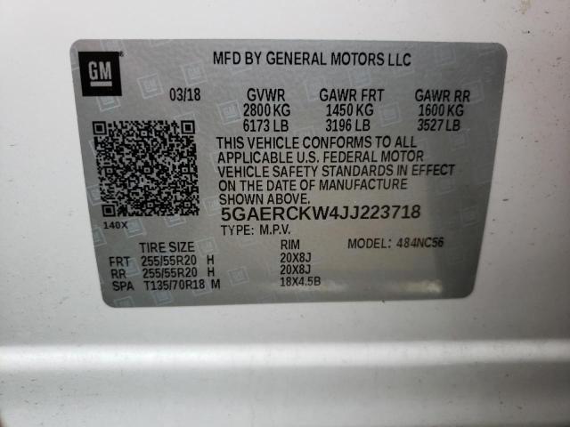 2018 BUICK ENCLAVE PR 5GAERCKW4JJ223718