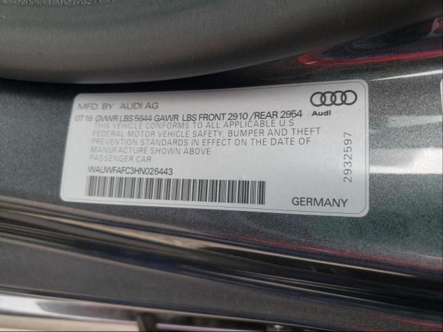 2017 AUDI S7 PREMIUM WAUWFAFC3HN026443