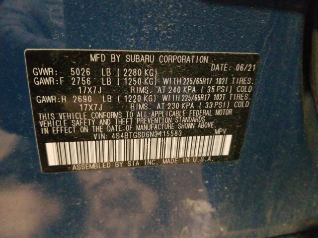 2022 SUBARU OUTBACK WI 4S4BTGSD6N3115583
