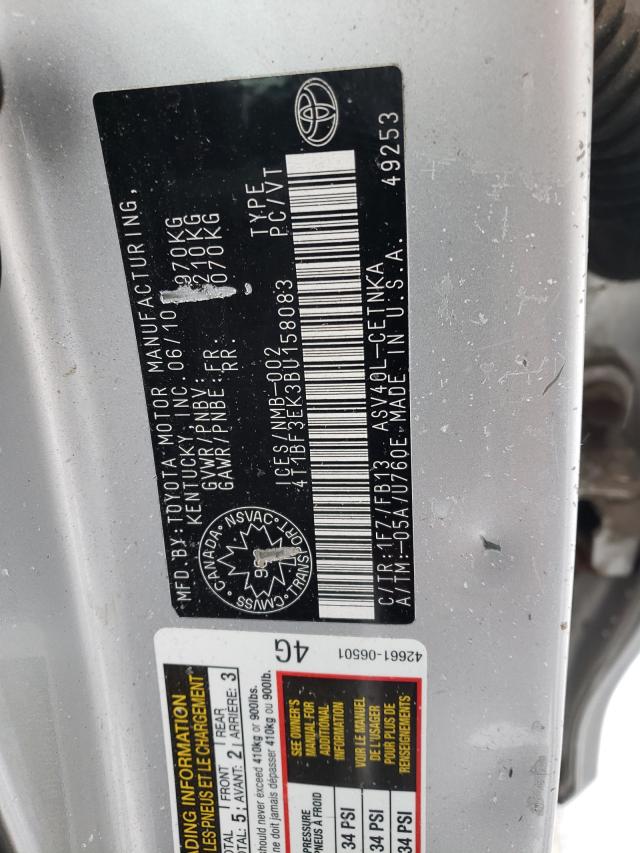 2011 TOYOTA CAMRY BASE - 4T1BF3EK3BU158083
