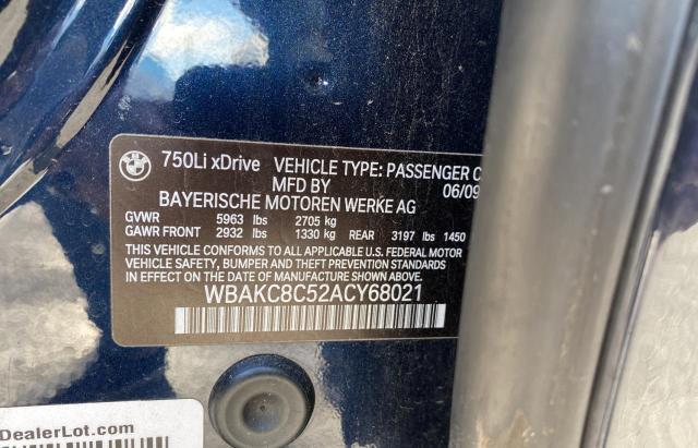 2010 BMW 750 LI XDR WBAKC8C52ACY68021