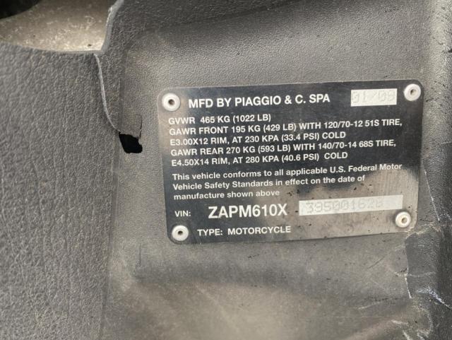 2009 PIAGGIO MP3 500 ZAPM610X395001628