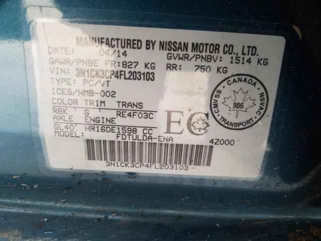 2015 NISSAN MICRA 3N1CK3CP4FL203103