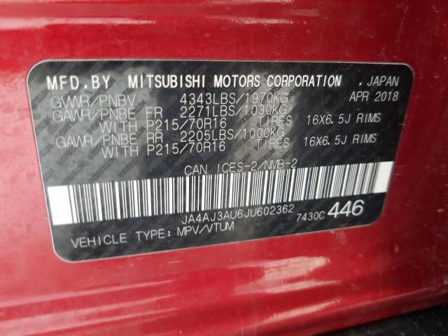 2018 MITSUBISHI RVR SE JA4AJ3AU6JU602362