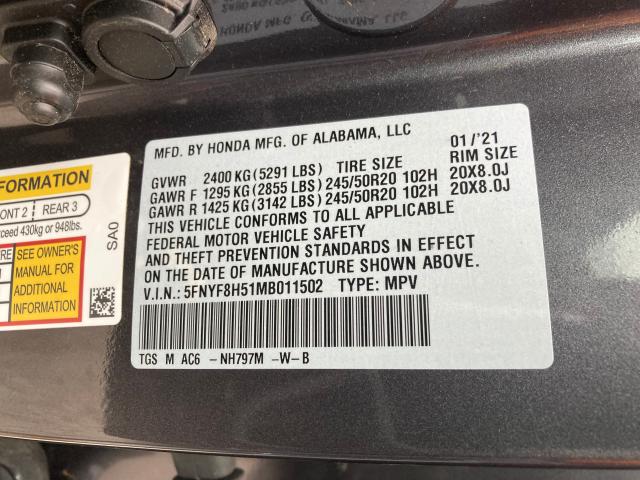 2021 HONDA PASSPORT E 5FNYF8H51MB011502