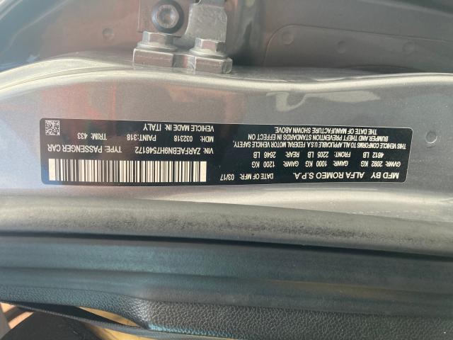 2017 ALFA ROMEO GIULIA ZARFAEBN9H7546172