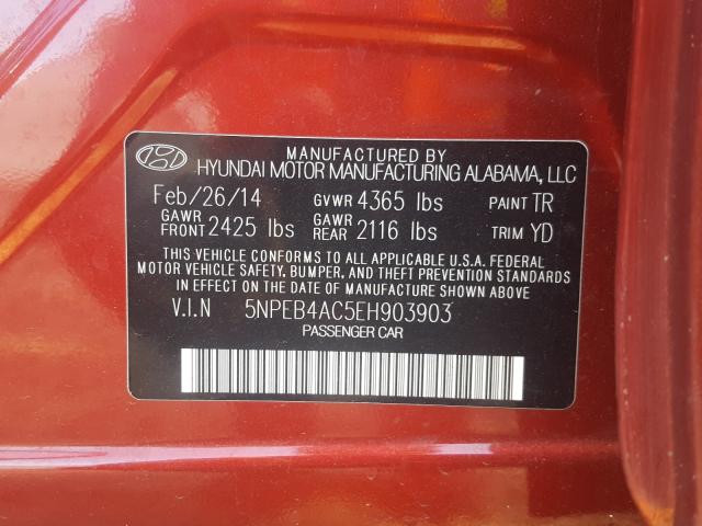 2014 HYUNDAI SONATA GLS 5NPEB4AC5EH903903