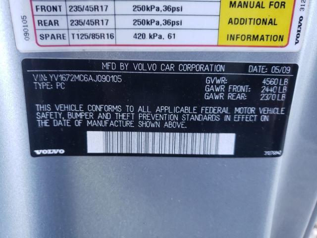 2010 VOLVO C70 T5 YV1672MC6AJ090105