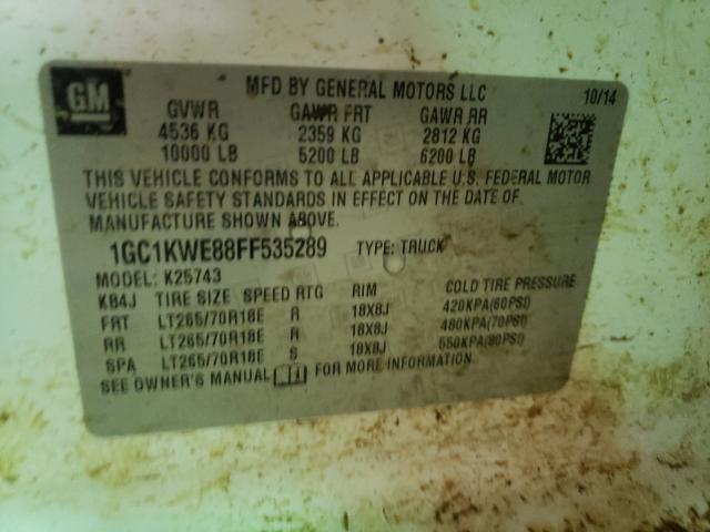 2015 CHEVROLET SILVERADO 1GC1KWE88FF535289